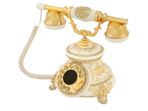 Güllü Beyaz Varaklı Swarovski Taşlı Telefon Anna Bell